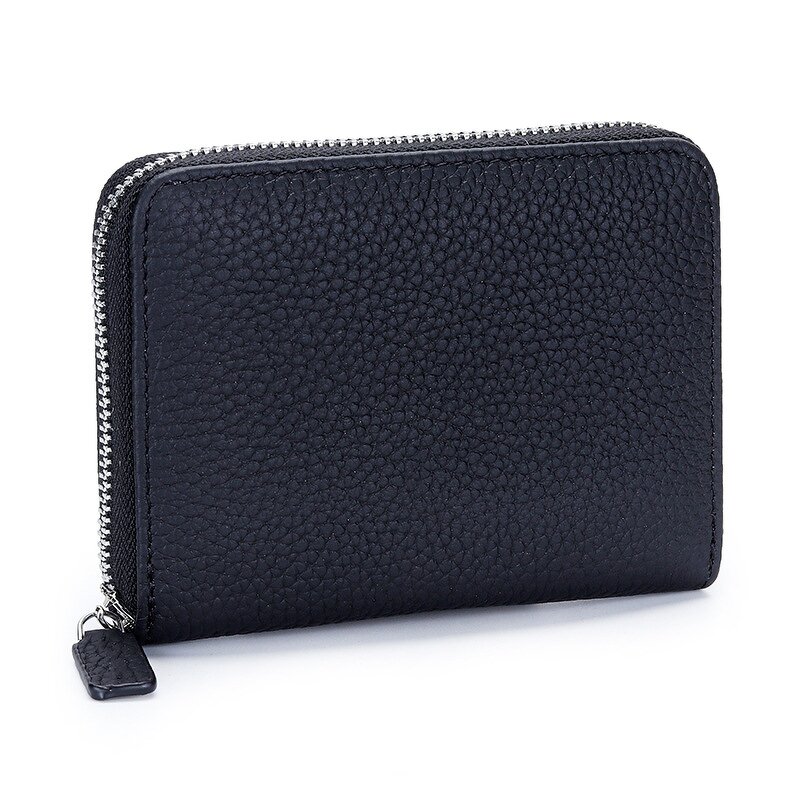 Card Wallet Manufacturer - OEM/ODM Custom Litchi Pattern Double Zip Wallet