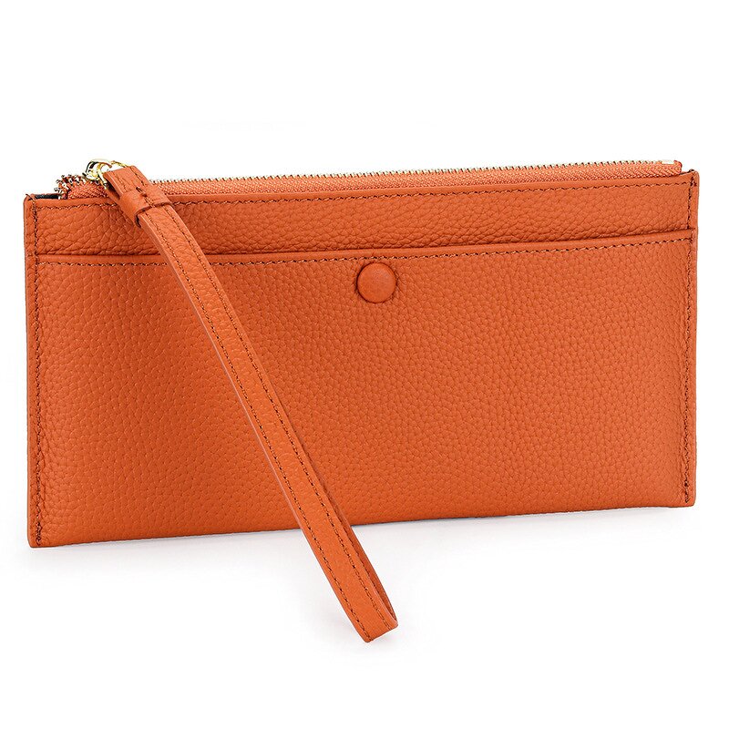 Long Wallet Manufacturer - OEM/ODM Custom Cowhide Leather Envelope Clutch