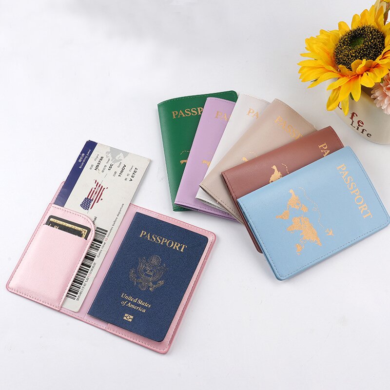 Passport Cover Manufacturer - OEM/ODM Custom World Map Gold Stamping Cover