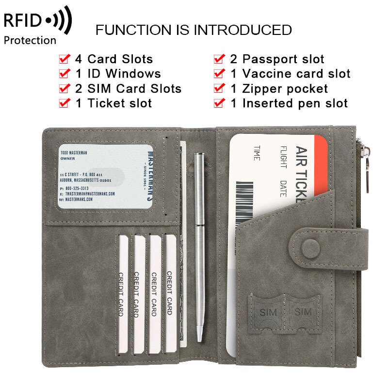 Passport Organizer Manufacturer - OEM/ODM Custom Anti-Theft Zipper Document Holder