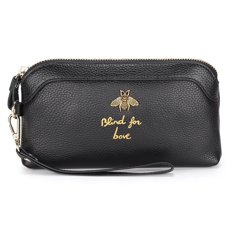 Phone Wallet Manufacturer - OEM/ODM Custom Cowhide Leather Long Zipper Wallet