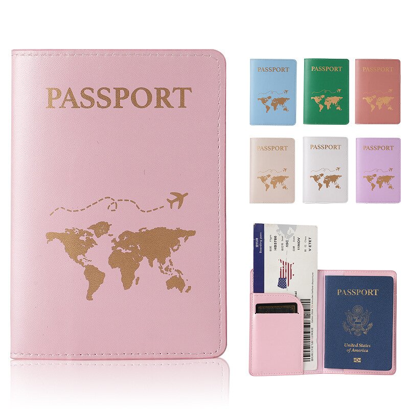 Passport Cover Manufacturer - OEM/ODM Custom World Map Gold Stamping Cover