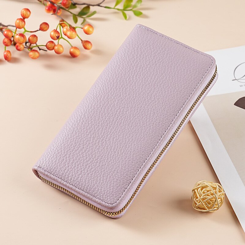 Card Wallet Manufacturer - OEM/ODM Custom Litchi Pattern Multi-Color Zip Wallet