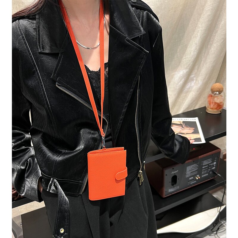 Passport Holder Manufacturer - OEM/ODM Custom Genuine Leather Neck Sling Wallet