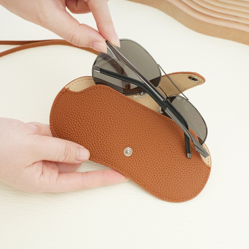 Sunglasses Case Manufacturer - OEM/ODM Custom Travel Portable Genuine Leather Case