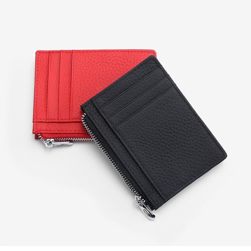 Card Wallet Manufacturer - OEM/ODM Custom Genuine Leather Slim Zip Wallet