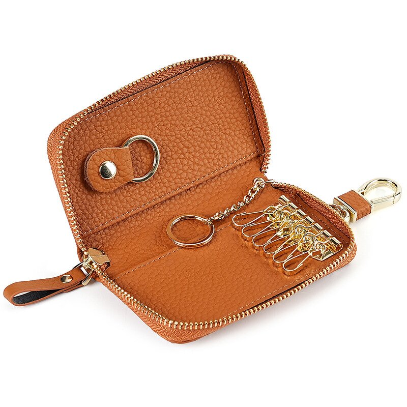 Car Key Holder Manufacturer - OEM/ODM Custom Genuine Leather Multi-Functional Keychain