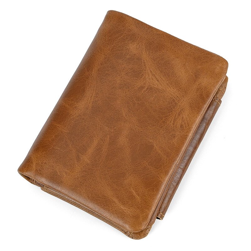 Men's Wallet Manufacturer - OEM/ODM Custom Cowhide Leather Zipper Trifold Wallet
