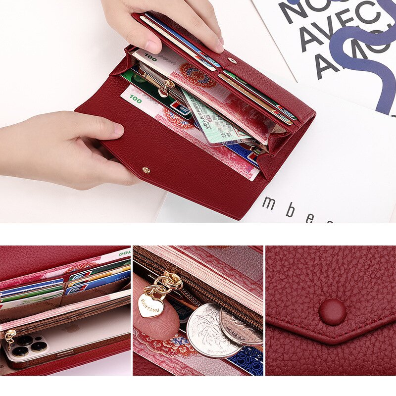 Women's Wallet Manufacturer - OEM/ODM Custom Genuine Leather Fold Phone Wallet