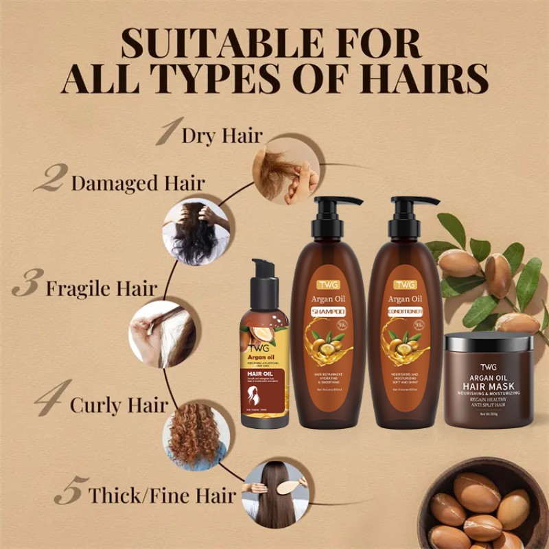 Hair Care Set Manufacturer - TWG RTS Argan Oil Nourishing Moisturizing