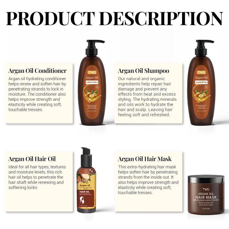 Hair Care Set Manufacturer - TWG RTS Argan Oil Nourishing Moisturizing