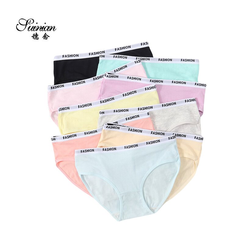 Girls Panties Factory - Chic Mid-Waist Solid Color OEM