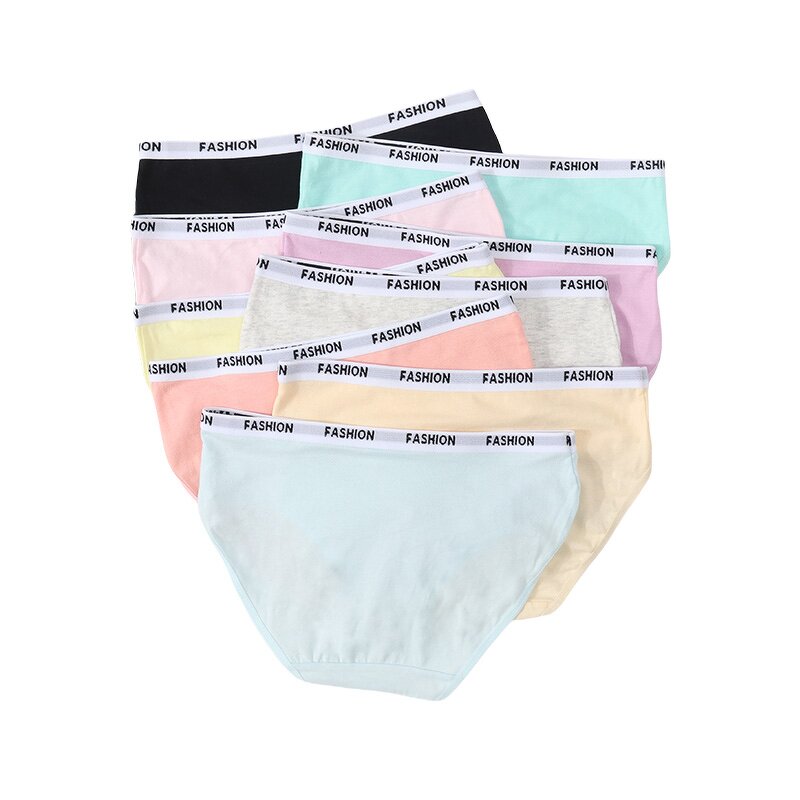 Girls Panties Factory - Chic Mid-Waist Solid Color OEM