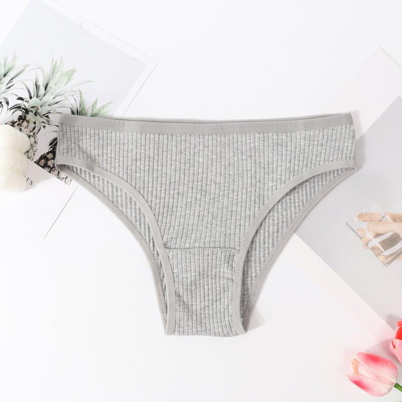 Women's Panties Manufacturer - Mid-Waist Threaded Cotton OEM