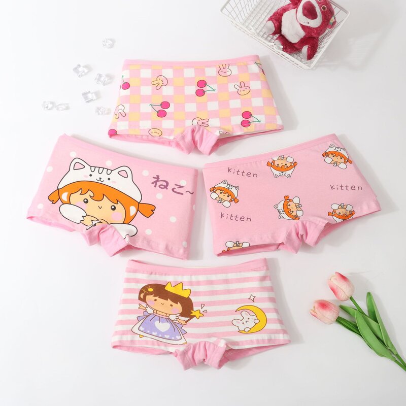 Girls' Boxer Shorts Factory - Cute Cartoon Four-Corner OEM