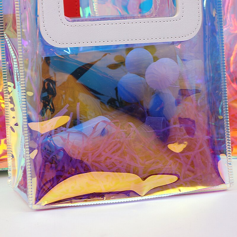 PVC Handbag Manufacturer - OEM/ODM Custom White Handle Laser Shopping Bag