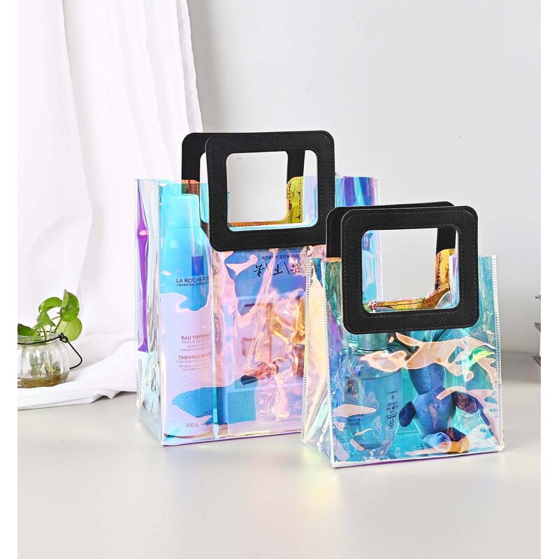 PVC Handbag Manufacturer - OEM/ODM Custom White Handle Laser Shopping Bag