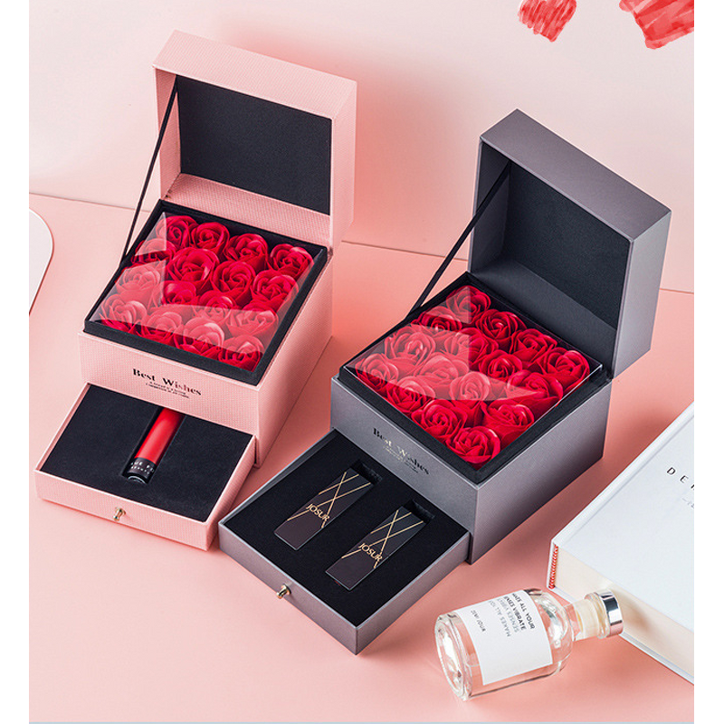 Cosmetics Box Manufacturer - OEM/ODM Custom Slide Drawer 2 Tier Gift Box