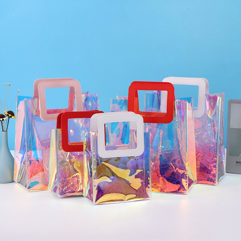 PVC Handbag Manufacturer - OEM/ODM Custom White Handle Laser Shopping Bag