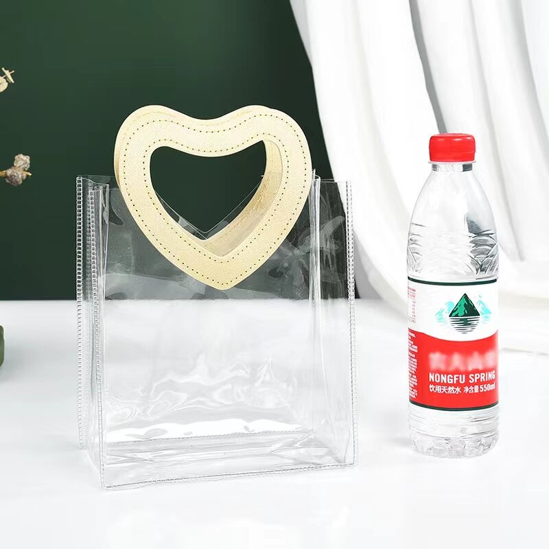 PVC Shopping Bag Manufacturer - OEM/ODM Custom Transparent Heart Handle Tote