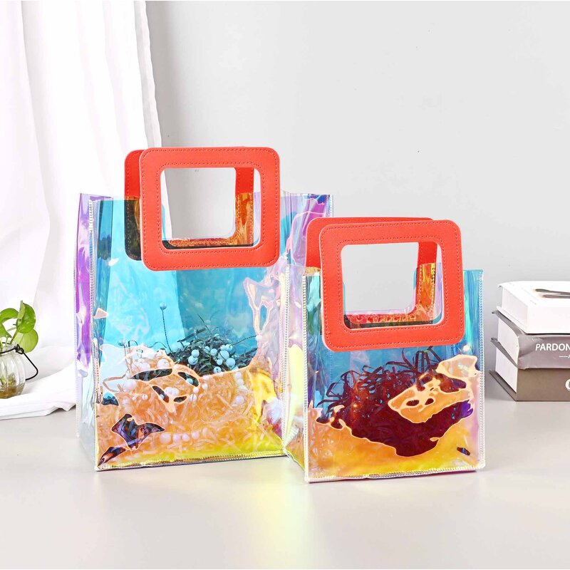 PVC Handbag Manufacturer - OEM/ODM Custom White Handle Laser Shopping Bag