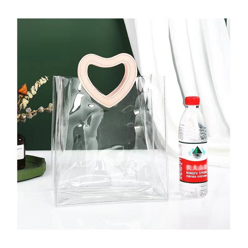 PVC Makeup Pouch Manufacturer - OEM/ODM Custom Transparent Heart Handle Cosmetic