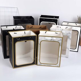 Paper Bag Manufacturer - OEM/ODM Custom Logo Paper Transparent Window Bag