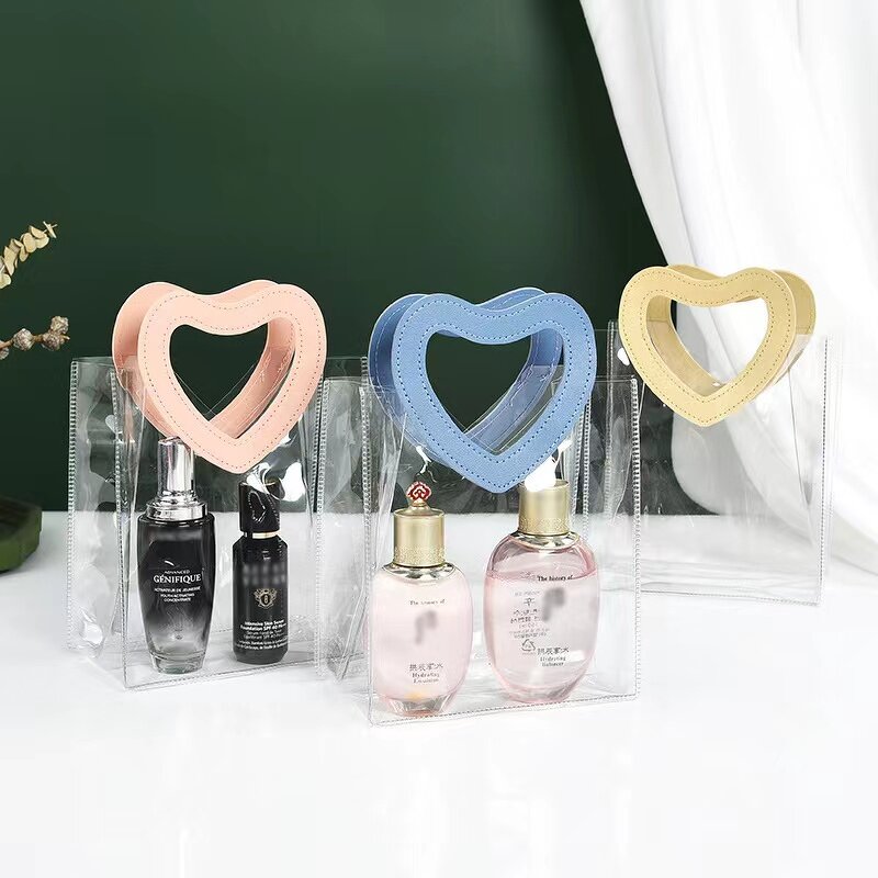 PVC Shopping Bag Manufacturer - OEM/ODM Custom Transparent Heart Handle Tote