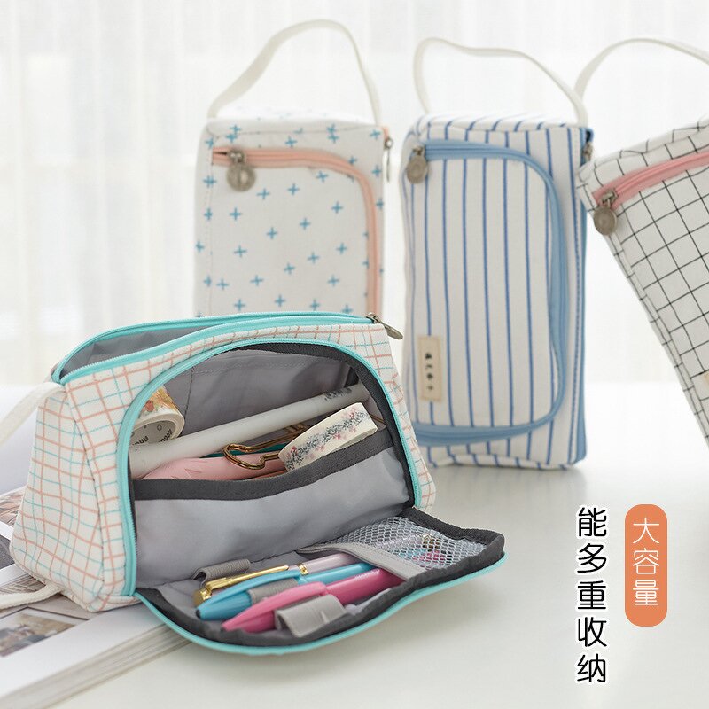 Retro Pencil Case Supplier - Creative Korean Window Pattern Plaid