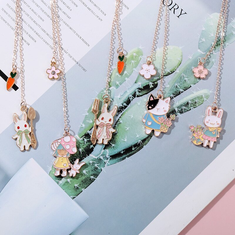 Alloy Bookmark Factory - Kawaii Crystal Dried Flower Shape