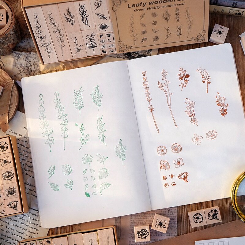 Wooden Seal Set Factory - Creative Personality Plant Stamp