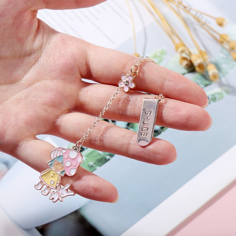 Alloy Bookmark Factory - Kawaii Crystal Dried Flower Shape