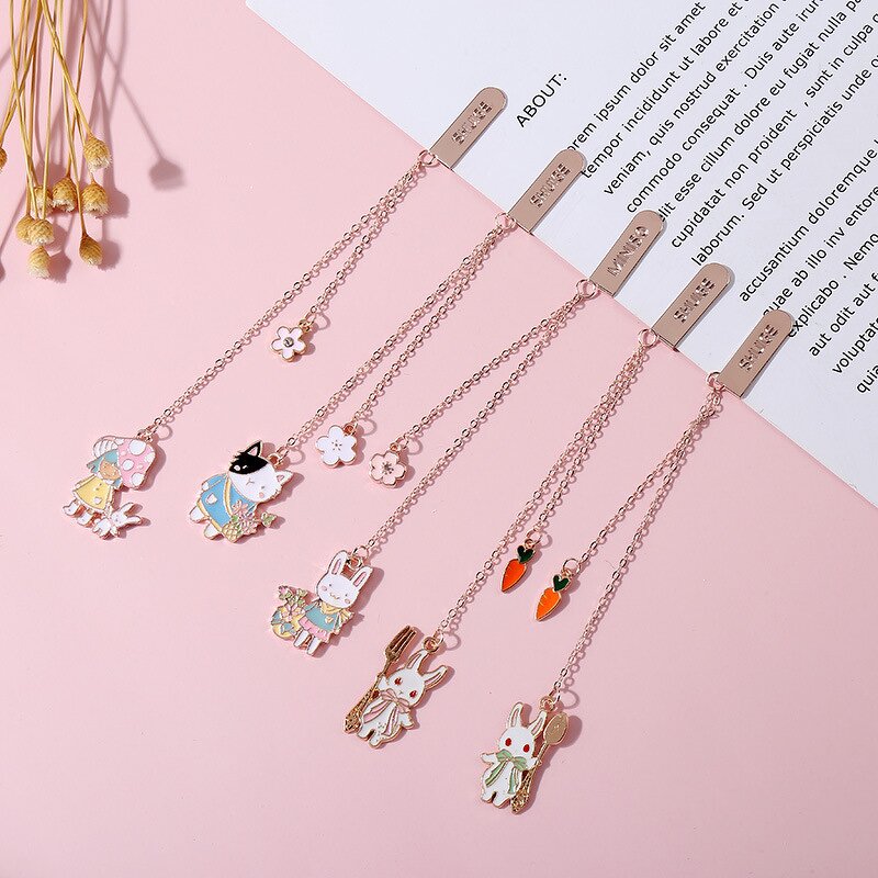 Alloy Bookmark Factory - Kawaii Crystal Dried Flower Shape
