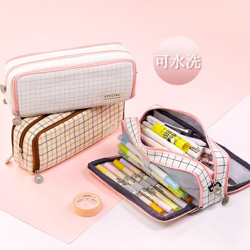 Four-layer Pencil Case Factory - Creative Korean Solid Color square