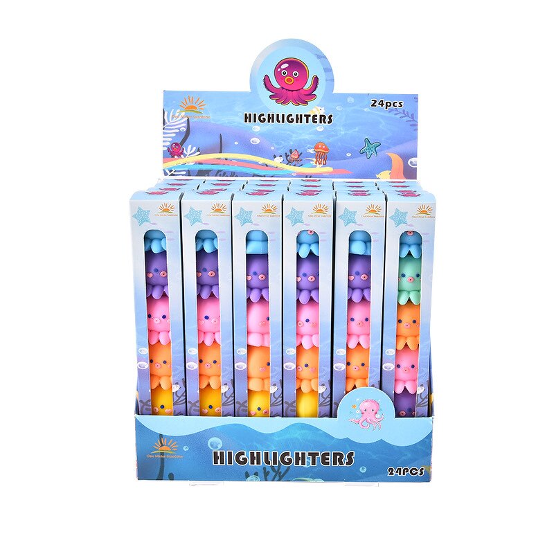 Highlighter Pen Supplier - Custom Octopus-Shaped Watercolor