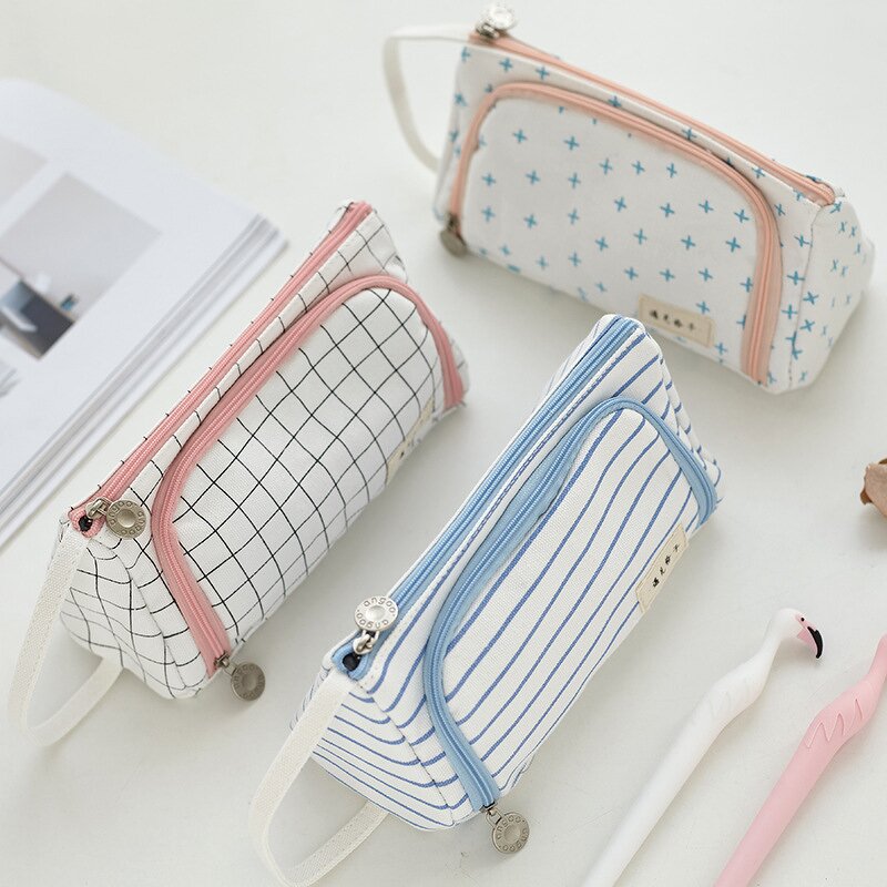 Retro Pencil Case Supplier - Creative Korean Window Pattern Plaid