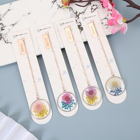 Metal Bookmark Supplier - Creative Dried Gypsophila Flower Retro