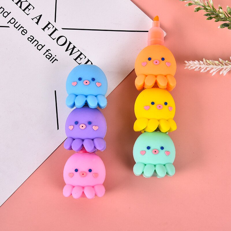 Highlighter Pen Supplier - Custom Octopus-Shaped Watercolor