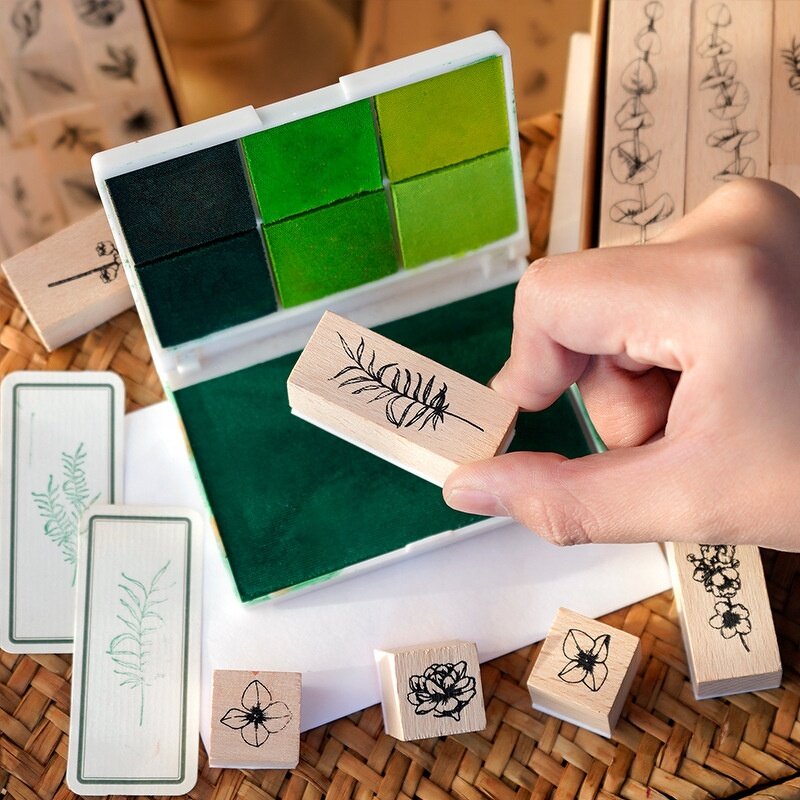 Wooden Seal Set Factory - Creative Personality Plant Stamp