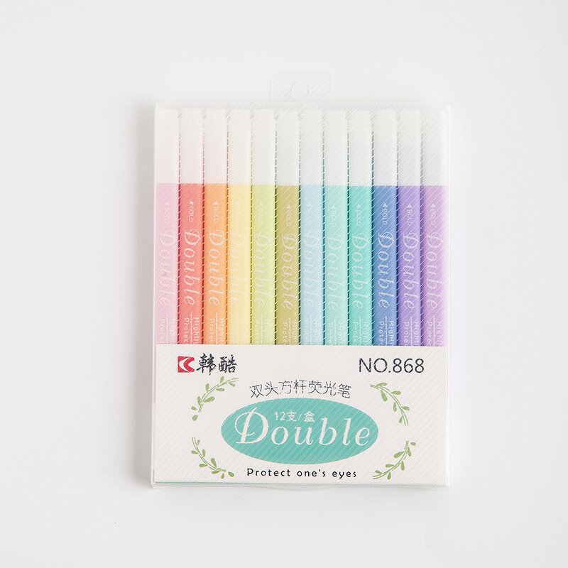 Highlighter Pen Supplier - Custom Double-Head Light-Colored