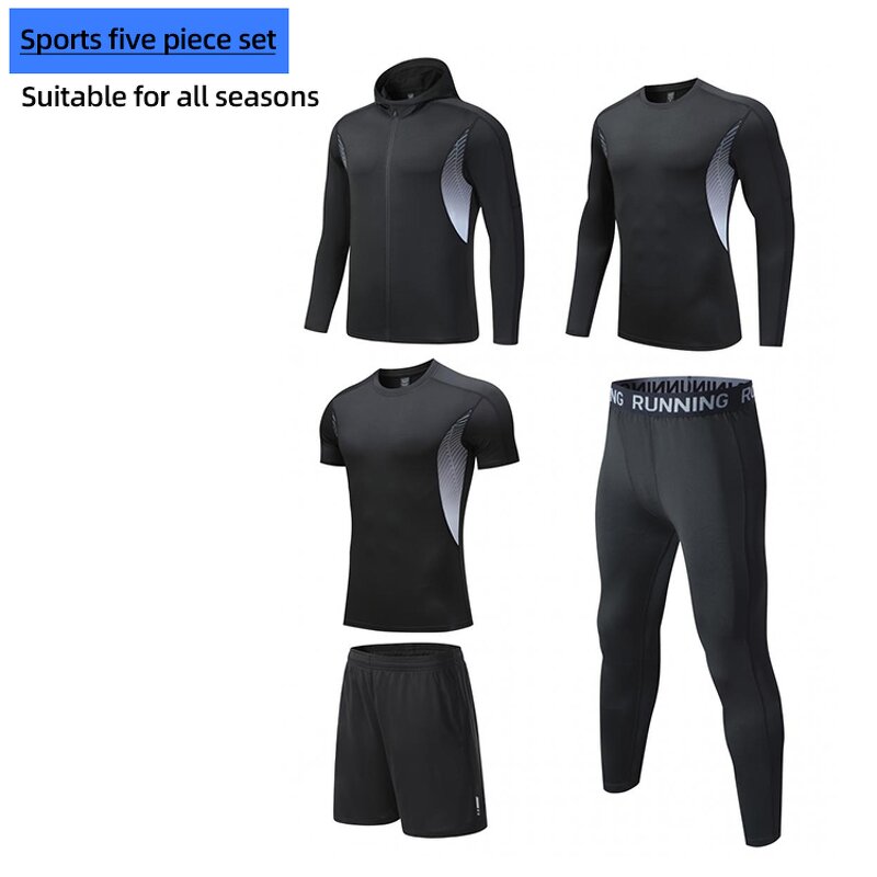Fitness Training Suit Manufacturer - OEM/ODM Custom 5-Piece Zipper Jacket Set