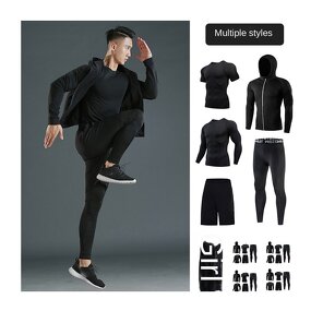 Compression Shirt Sets Manufacturer - OEM/ODM Custom Men's Five-piece Training Set