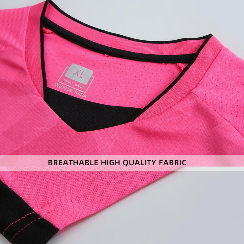 Soccer Training Suit Manufacturer - OEM/ODM Custom Pink Logo Embroidery Set