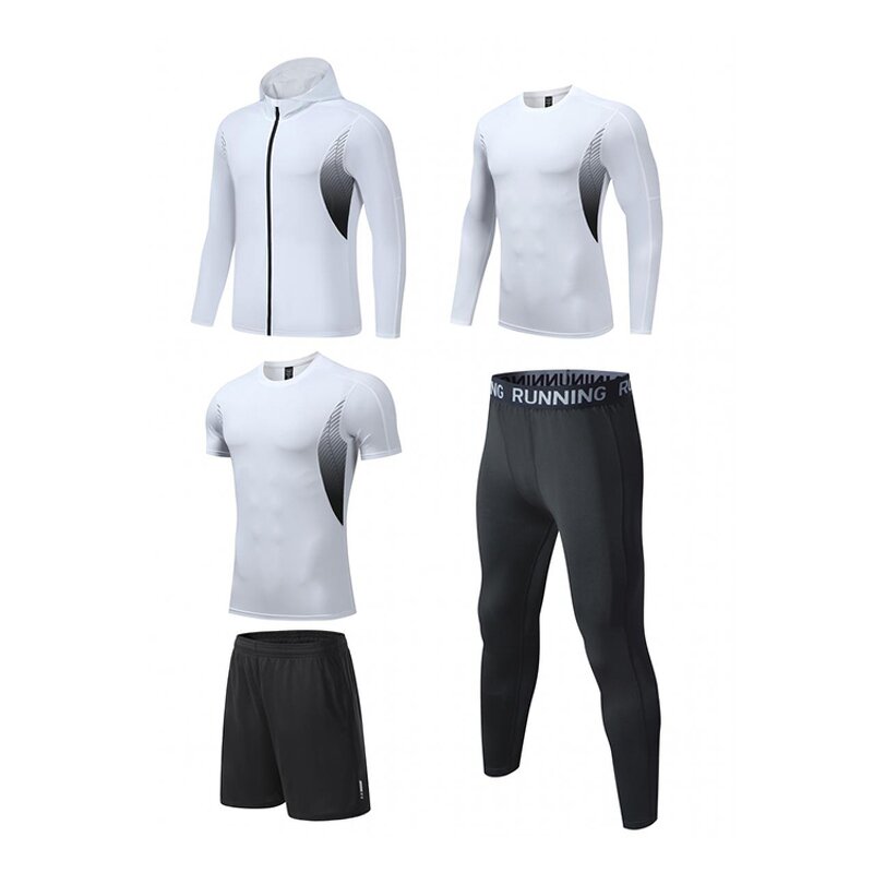 Fitness Training Suit Manufacturer - OEM/ODM Custom 5-Piece Zipper Jacket Set