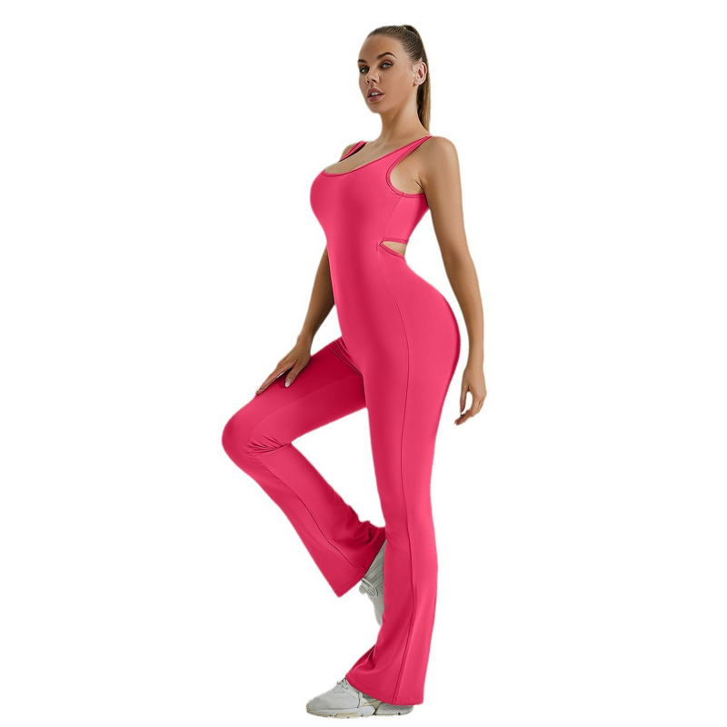 Yoga Jumpsuit Manufacturer - OEM/ODM Custom Hollowed Back Slim Fit Knitting