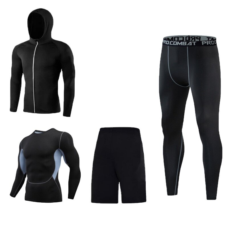 Compression Shirt Sets Manufacturer - OEM/ODM Custom Men's Five-piece Training Set