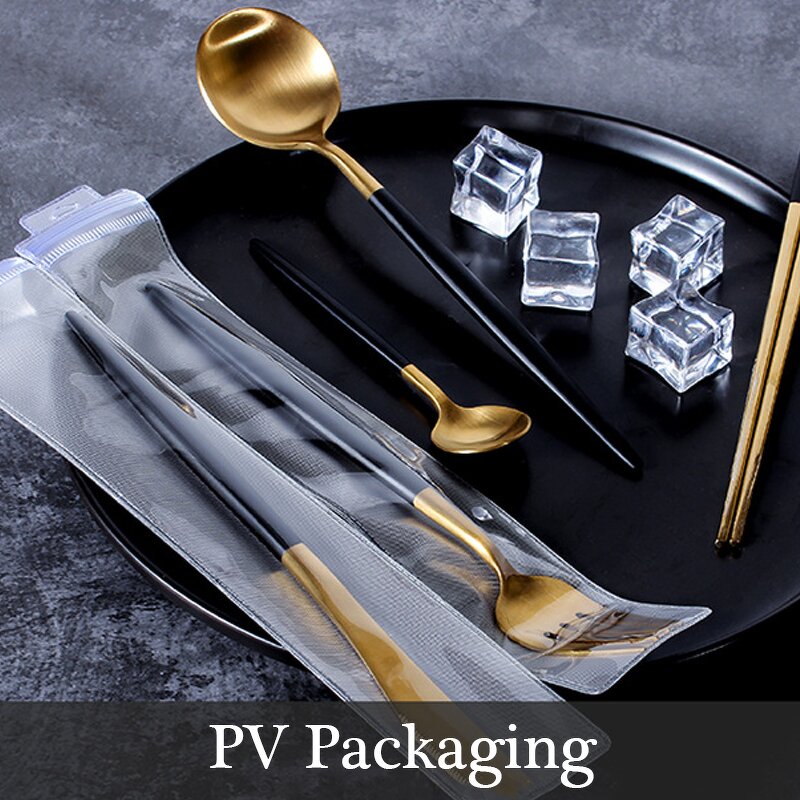 Cutlery Set Manufacturer - OEM/ODM Custom 4-pieces Frosted Gold Stainless