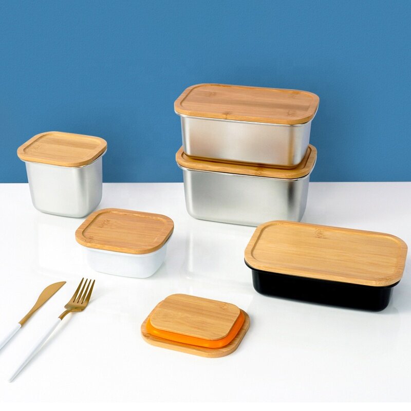 Fresh Box Manufacturer - OEM/ODM Custom Stainless Steel Bamboo Lid Crisper