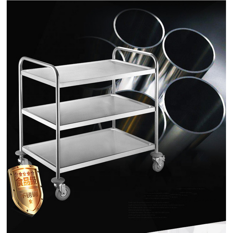 Serving Cart Manufacturer - OEM/ODM Custom Three-Tiered Stainless Steel Trolley