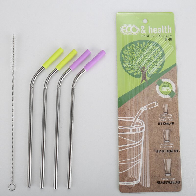 Straw Set Manufacturer - OEM/ODM Custom 304 Stainless Steel Silicon Tip Straw
